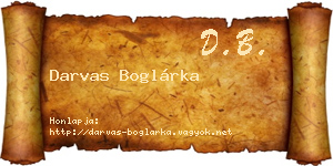 Darvas Boglárka névjegykártya
